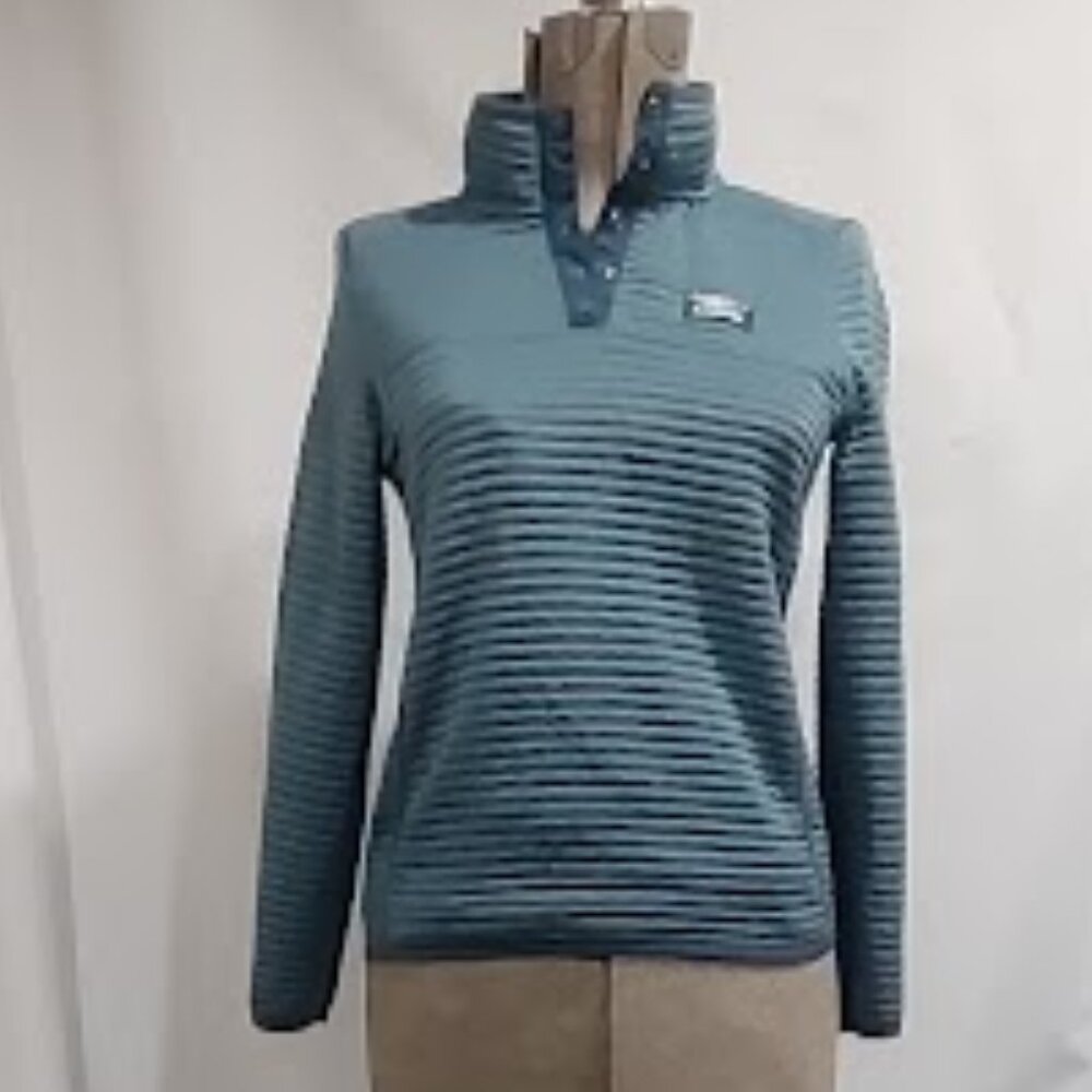 L. L. BEAN WOMEN'S AIRLIGHT POLYESTER KNIT PULLOVER SNAP FRONT SMALL PETITE